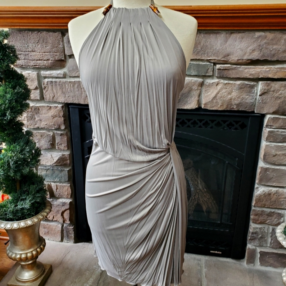 GUCCI Halter Dress w/Bamboo Detail Sz M (US 4-6)